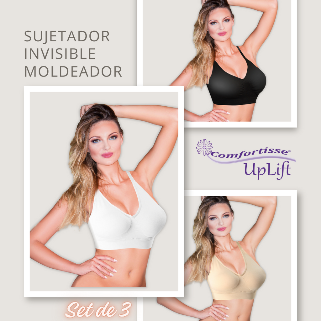 Set de 3 sujetadores sin costuras que modelan la figura.